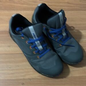 Merrell Gray and Blue Athletic Shoes with Low-Top Design